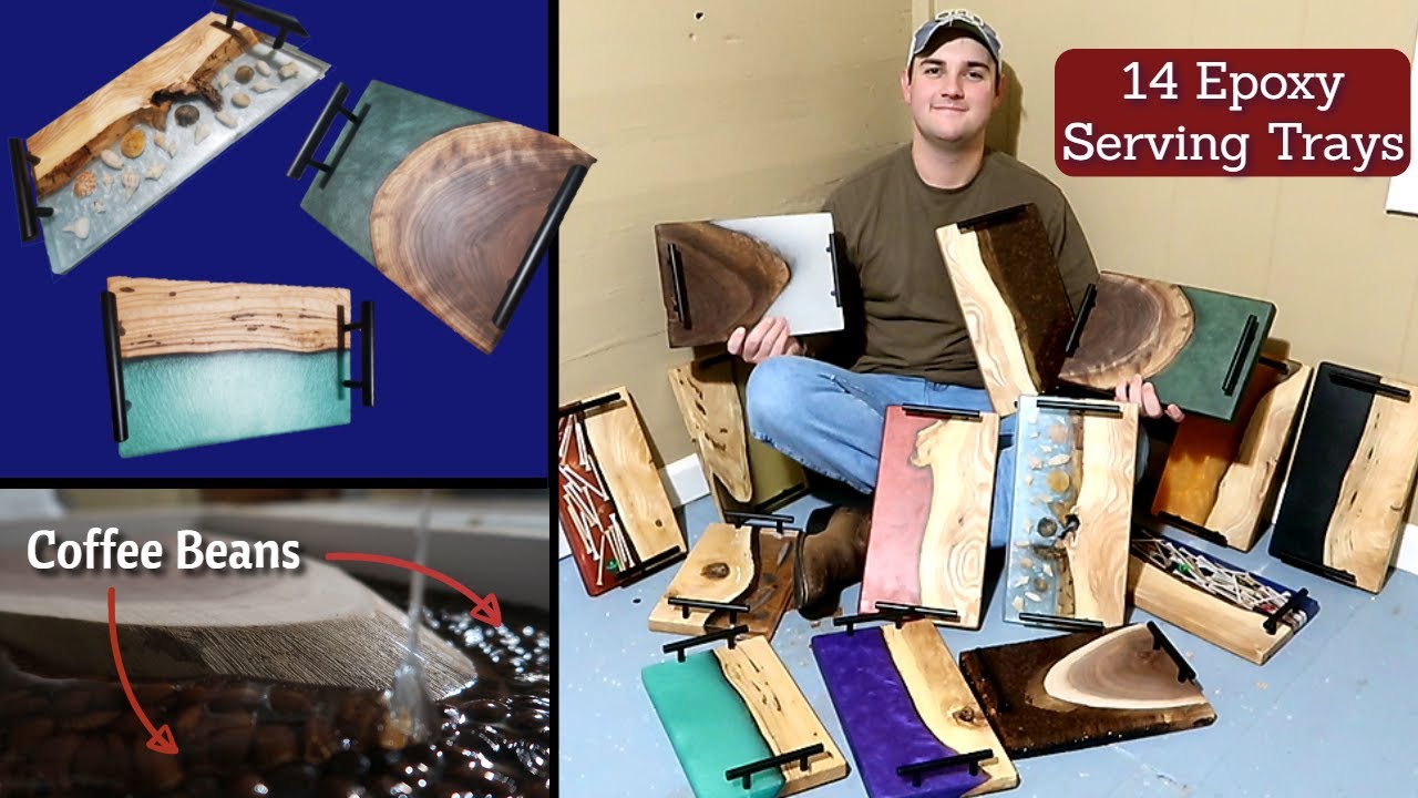 How I Created 14 Unique Serving Trays with Epoxy/Resin for Christmas Presents!!