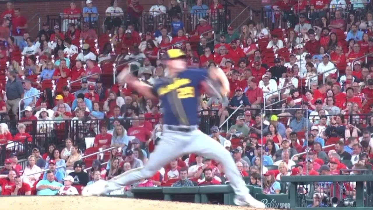 Trevor Megill 100 MPH Slow Motion Pitching Mechanics (3rd Base Side View)