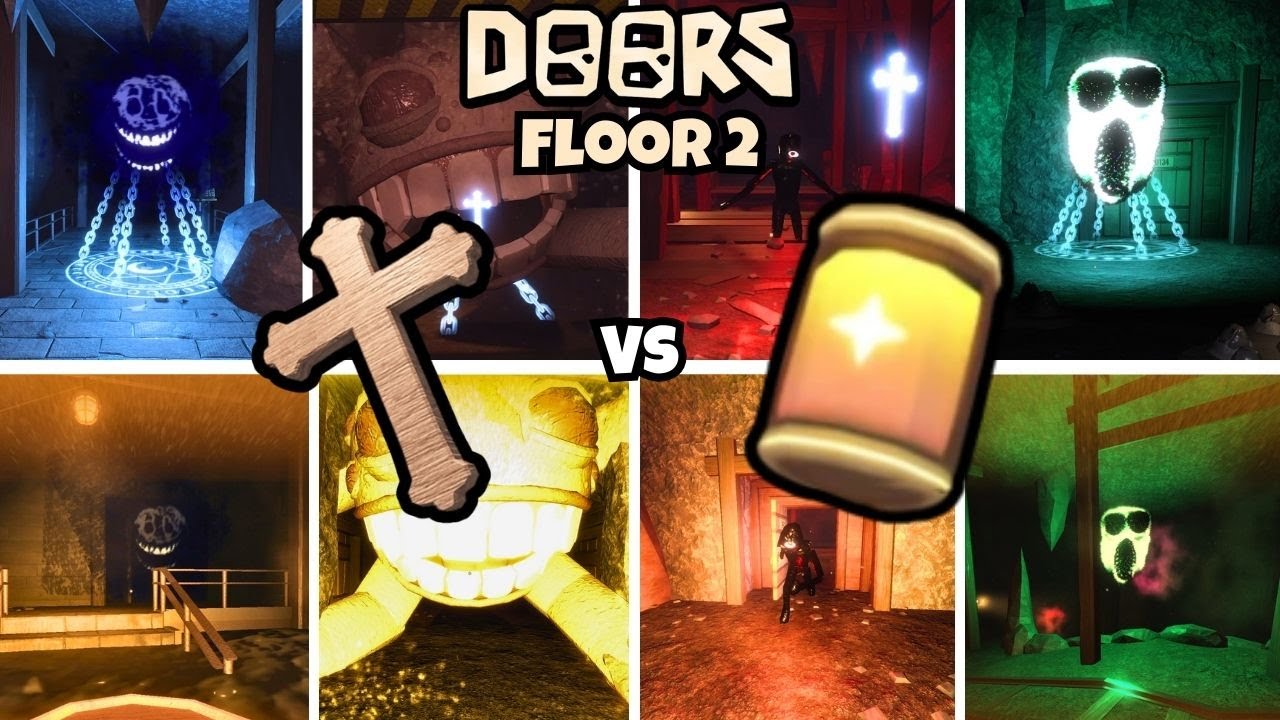 All Crucifix Uses Vs All Barrel Of Starlight Uses In Doors Floor 2-Doors Floor 2 Update(The Mines)