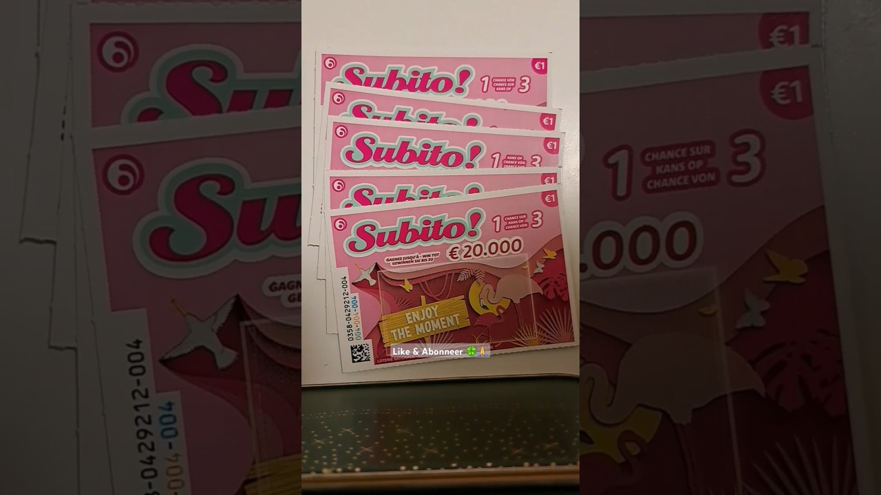 5&times;&euro;1 krasloten Subito kraslot! Nationale Loterij Belgi&euml;! Winst? scratch card! carte &agrave; gratter!