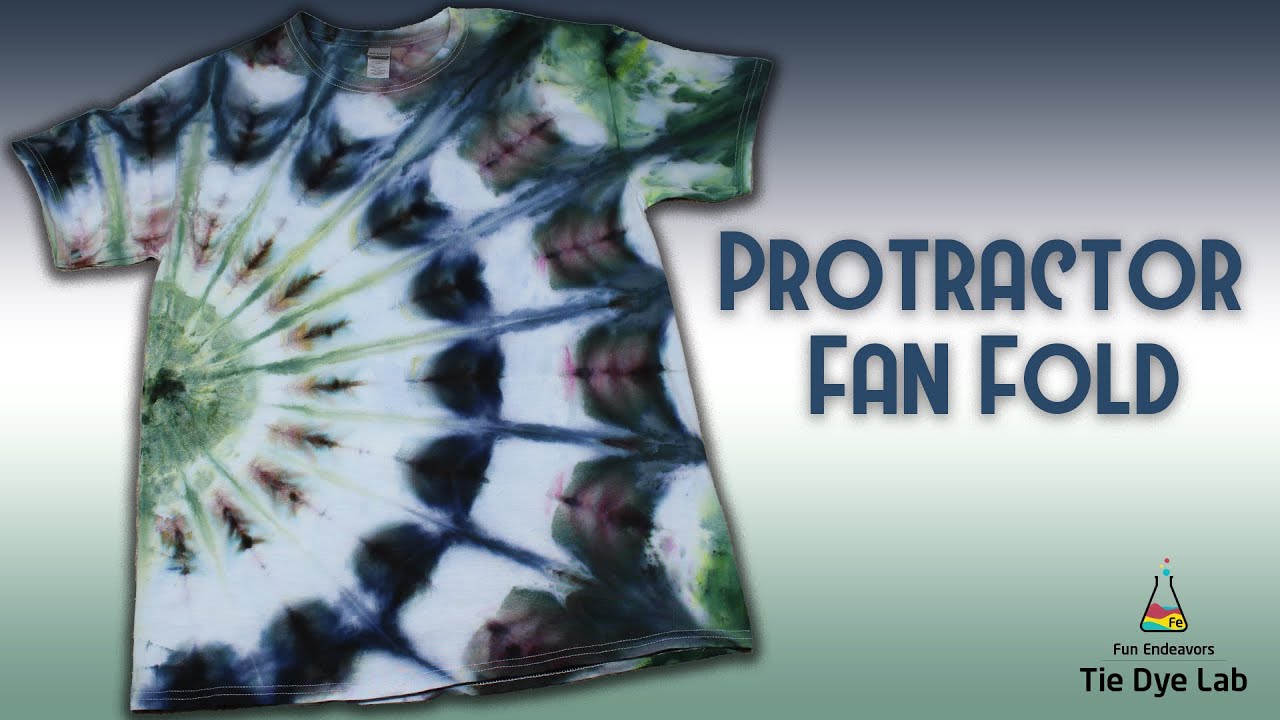 Как сделать транспортир, сложенный веером, с использованием техники Ice Dye Tie Dye
