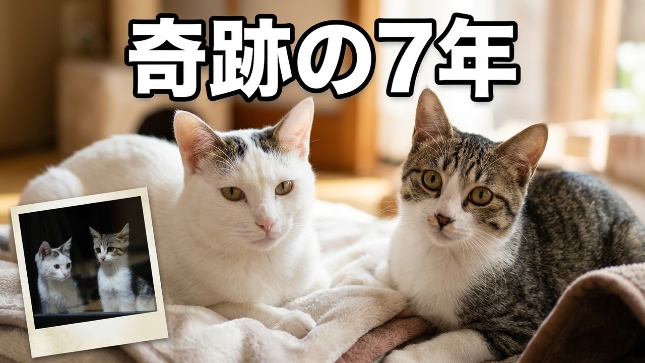猫を飼い始めて７年経ちました。【野良猫が飼い猫になるまで】最後の写真がかわいいよ🐱