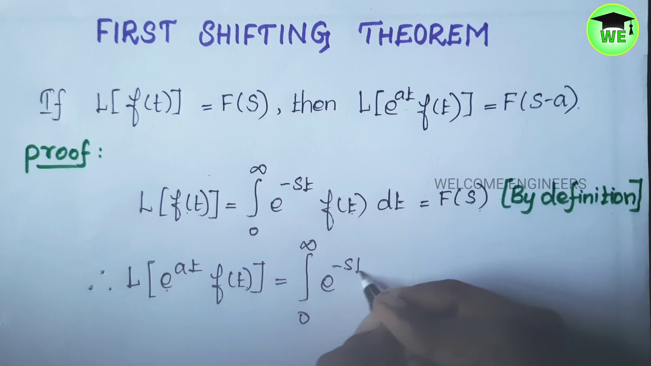 Engineering Mathematics-2 Laplace Transform - First Shifting Theorem with Proof [WELCOME ENGINEERS]