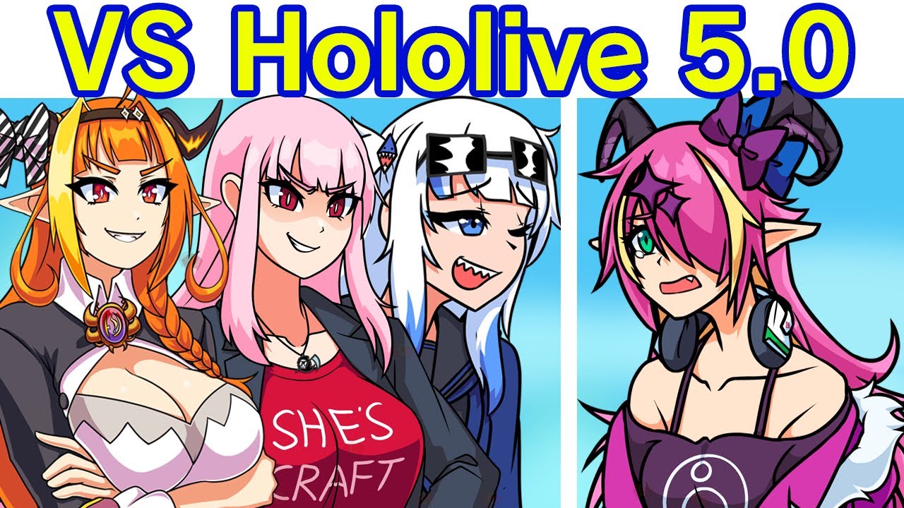 Friday Night Funkin' VS Hololive Funkin FULL WEEK 1-5 + Cutscenes (FNF Mod/Hard) (Takamori Update)