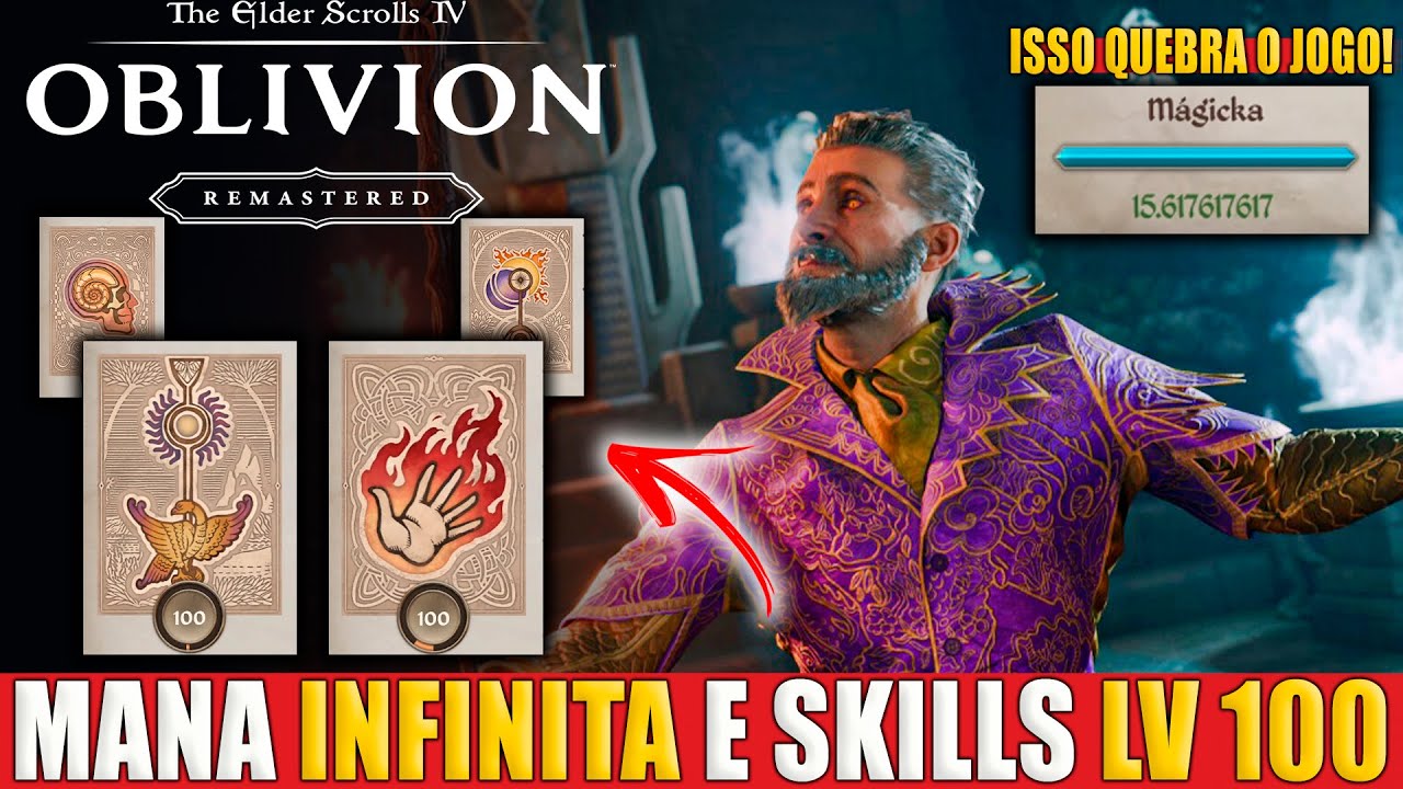 The Elder Scrolls Oblivion Mana Infinita e Habilidades Mágicas lv 100