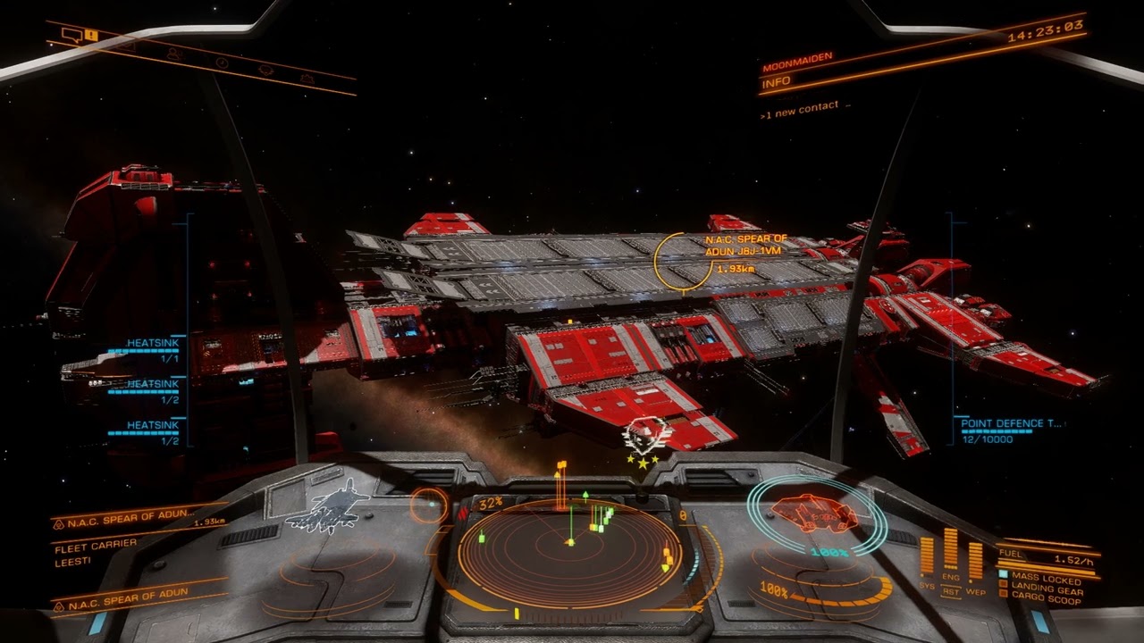 Elite Dangerous - Fleet Carrier Hyperspace Jump Departure (Outside View)