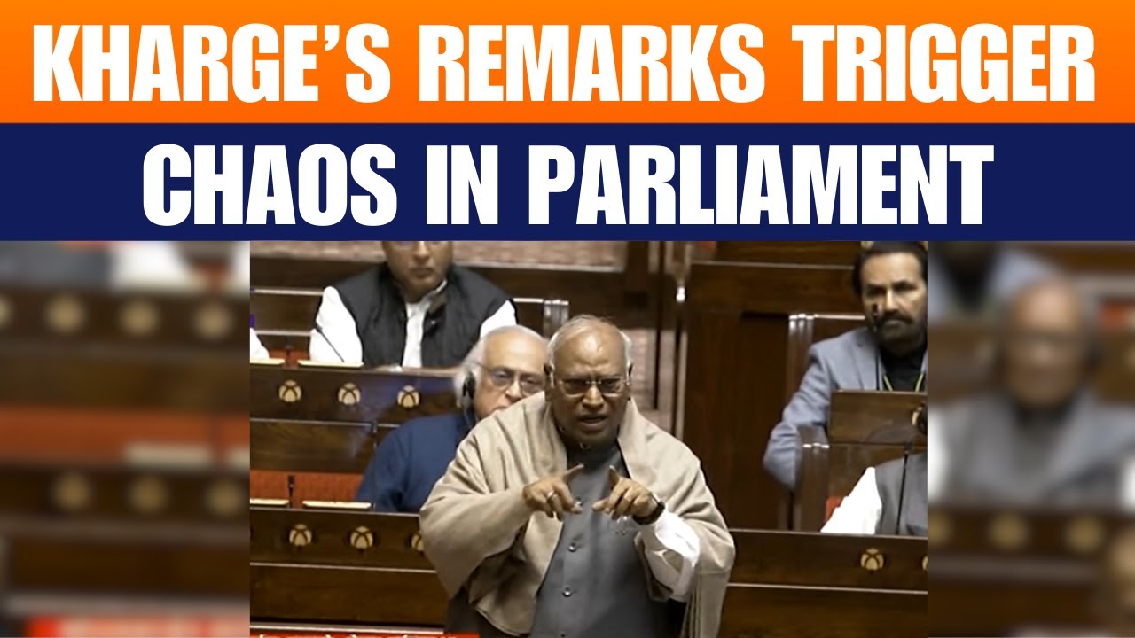 Mallikarjun Kharge Rajya Sabha Speech Sparks Chaos | LIVE Updates | News9