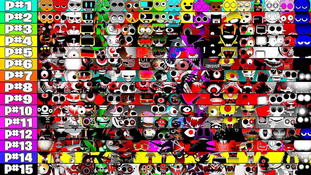 15 Phases in Incredibox Sprunki - All Phases 1-15 Together Mod in Sprunki