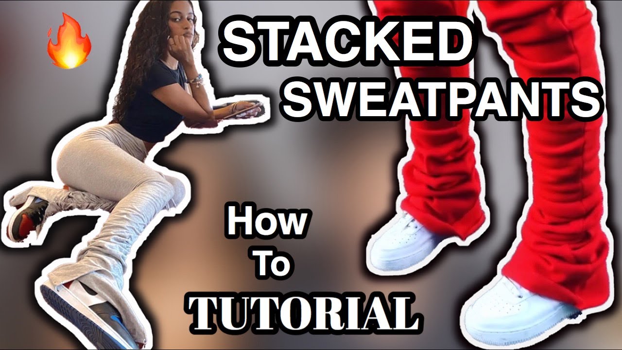 HOW TO MAKE STACKED SWEATPANTS WITH NO SEWING MACHINE !!  FOR MEN & WOMEN | *EASY* DIY TUTORIAL