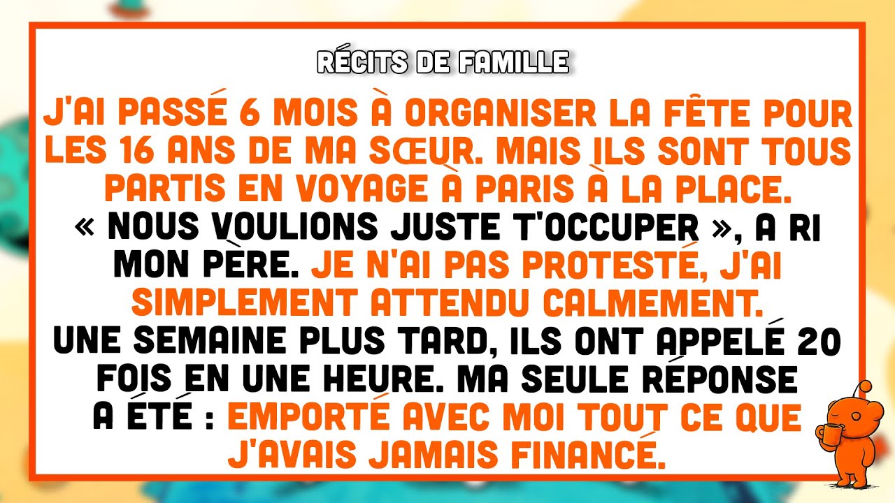 «On voulait juste te distraire»,ont dit mes parents, après m’avoir forcée à travailler 6 mois sur ça