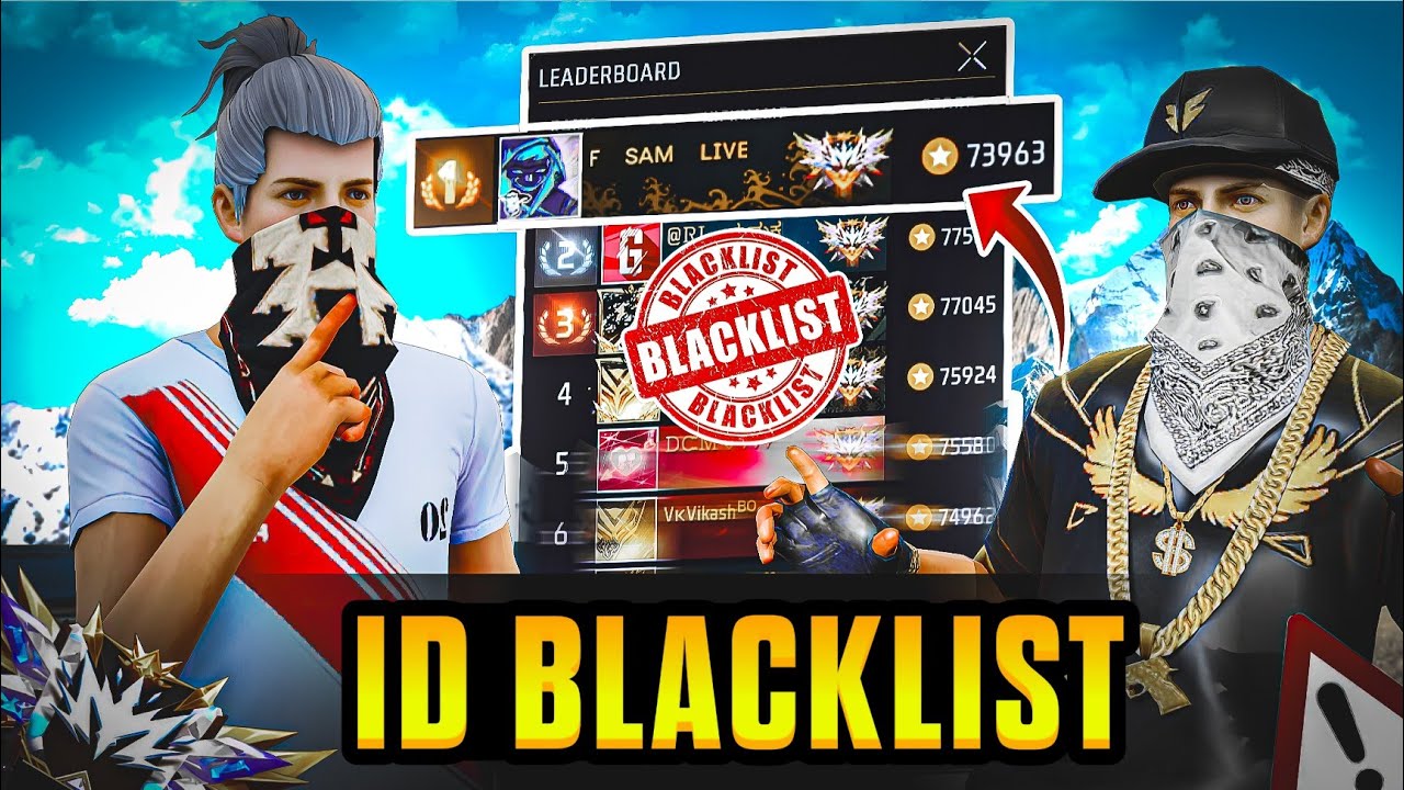 REGION TOP 1 to TOP 100 I'D BLACKLIST 🚫🤬#freefire #regiontop1 