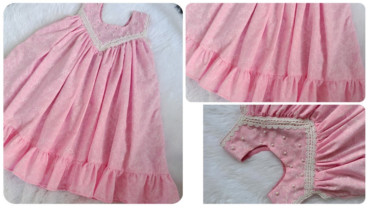 Cotton frock cutting  & Stitching video/3-4 years measurement/malayalam