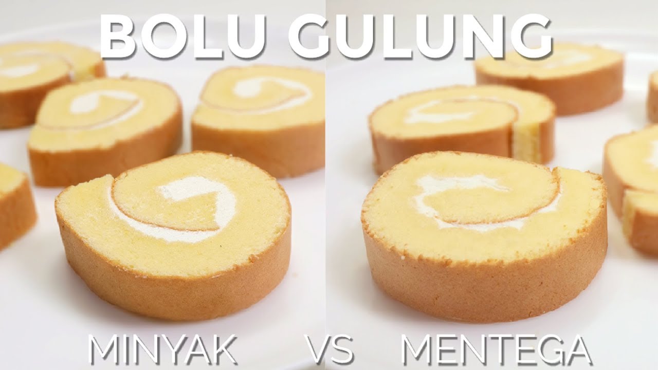 BOLU GULUNG TANPA PENGEMBANG PAKE MINYAK VS BUTTER // #BASICS ROLL CAKE