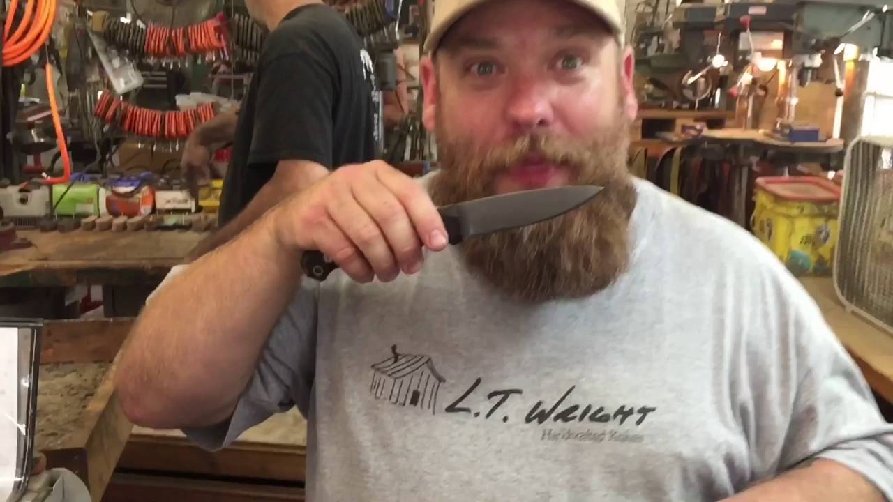 LT Wright Knives: A Day At The Shop, Making a Bushcrafter, Scooter Sharpening Lessons and Fun