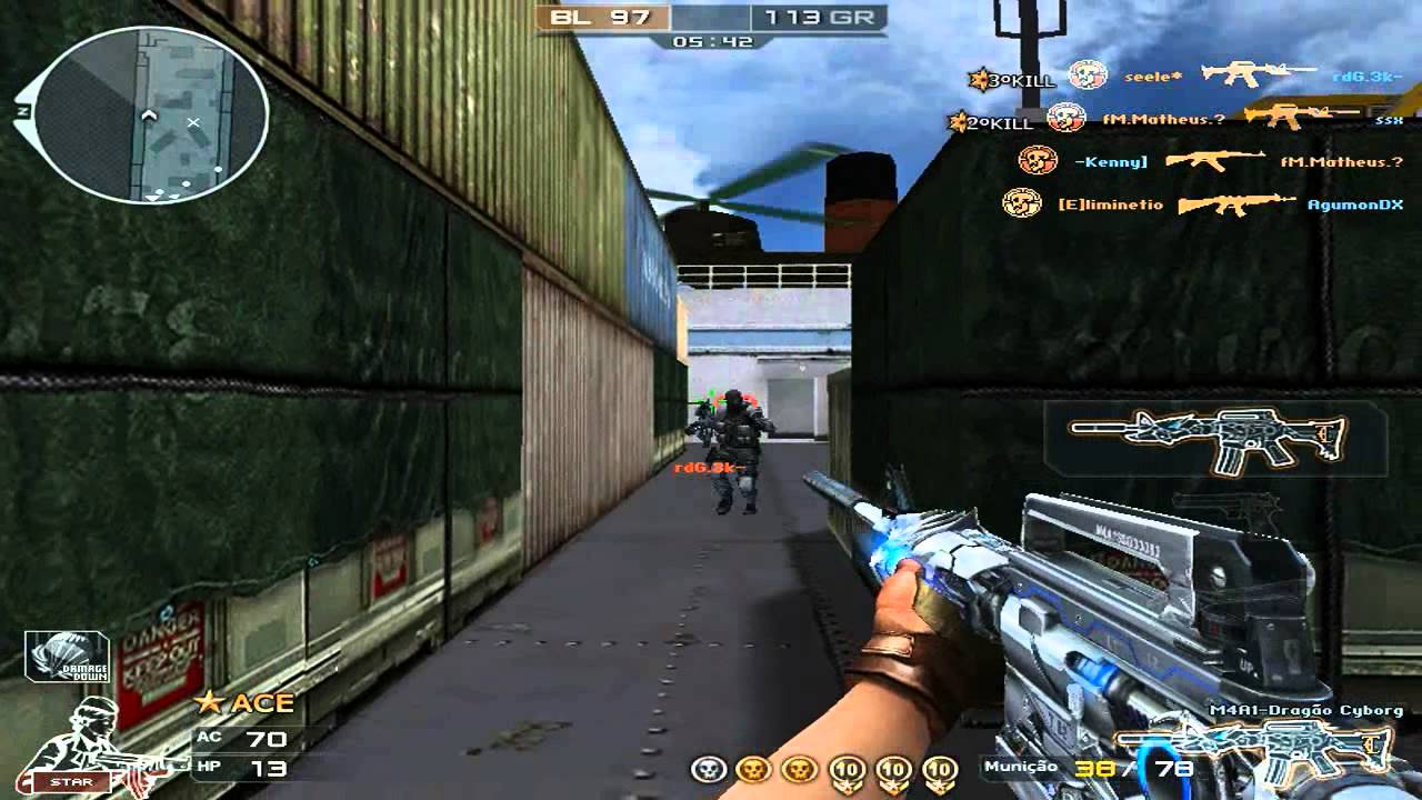 Gameplay M4A1 Dragão Cyborg Modo-HS (CF/AL)