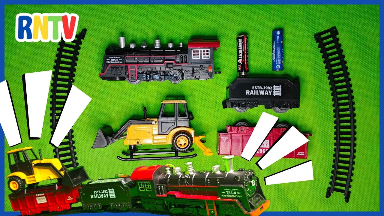 Unboxing & Bermain Kereta Api Mengangkut Bulldozer