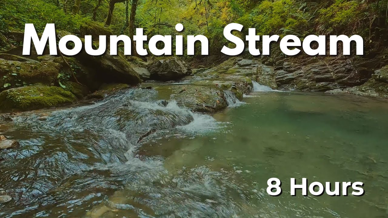 Mountain Stream (8 Hours) | Calm Water Sounds for Sleep & Meditation