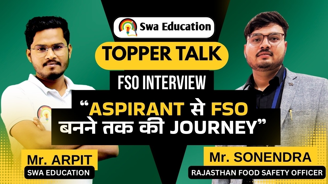 Aspirants se Food Safety Officer Tak | FSO Topper Talks with Mr. Sonendra | FSO Preparation Journey