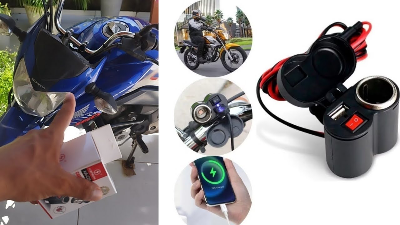 Carregador celular para Moto universal USB 12v