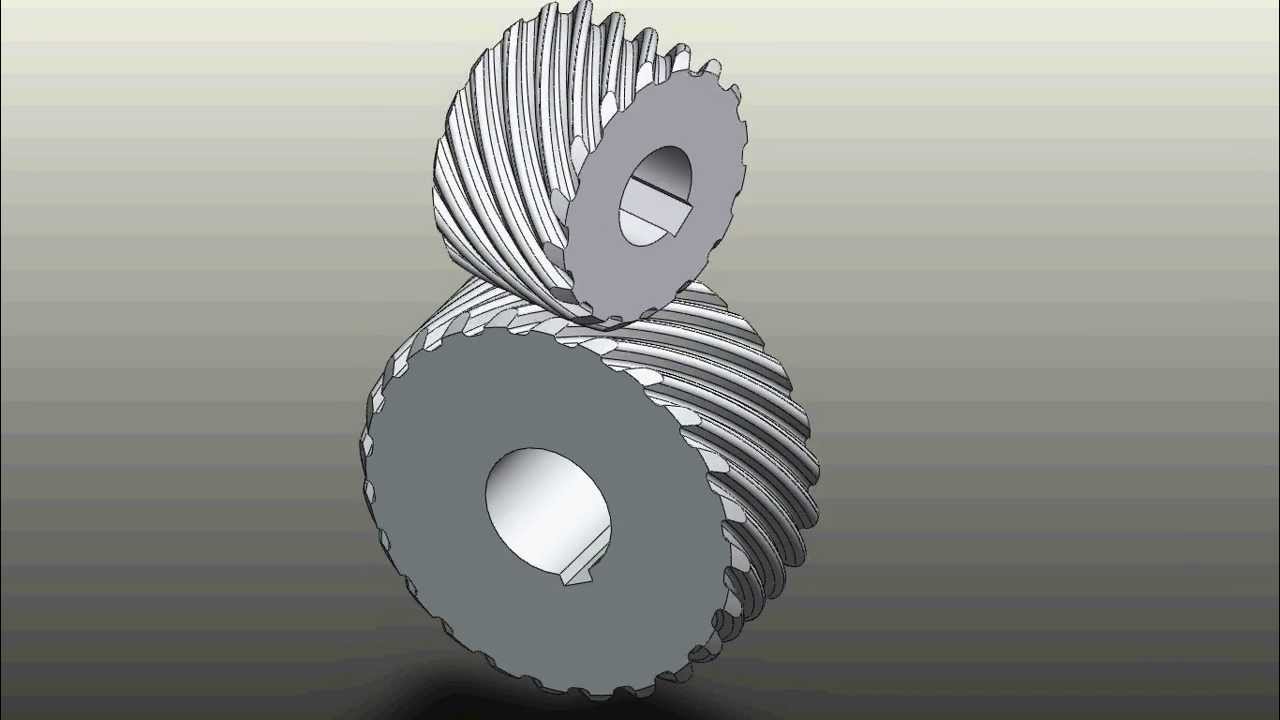 Spiral Gear animation in SolidWorks 2012