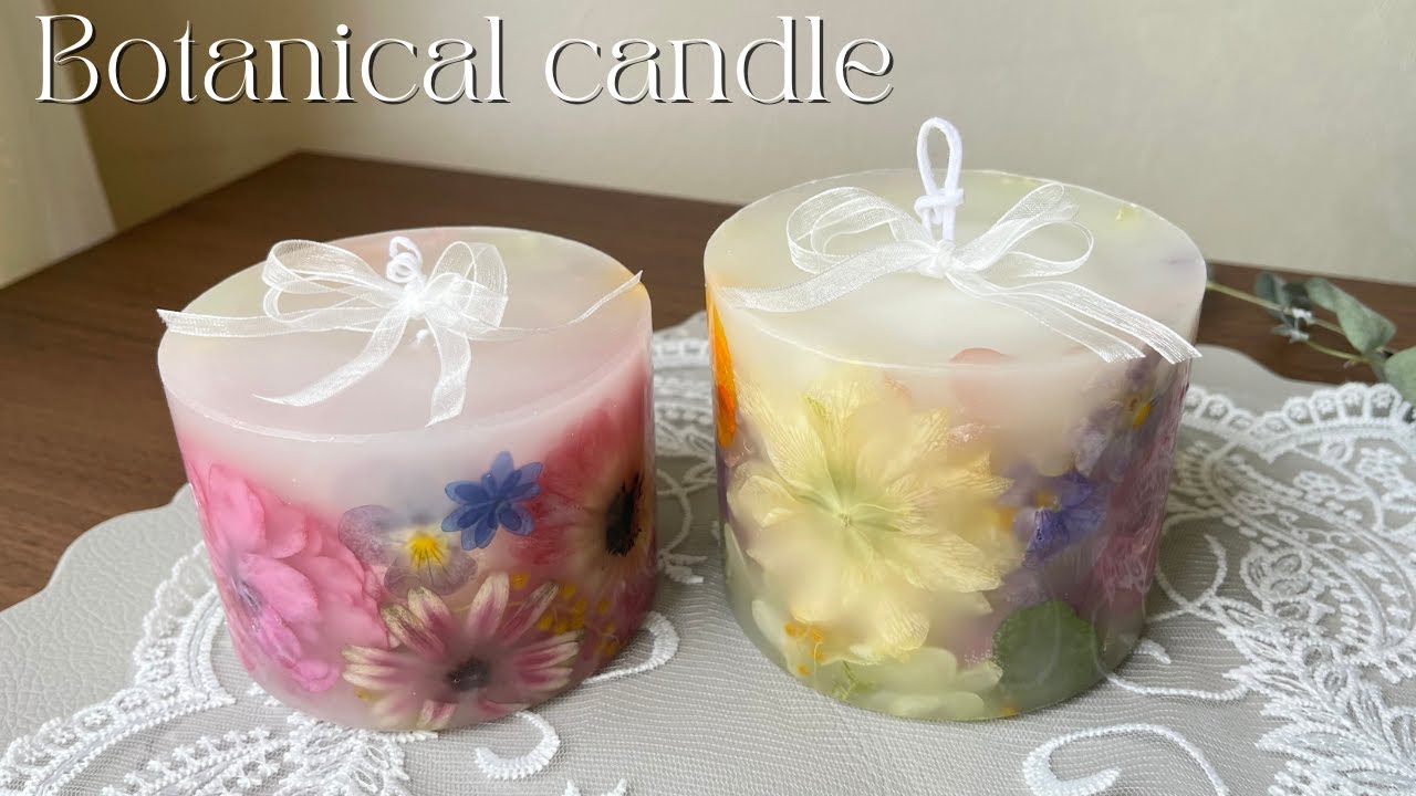 🕯【DIY Vlog】クリスマスローズの大きなボタニカルキャンドル作り/作業風景/Making a large Christmas rose botanical candle