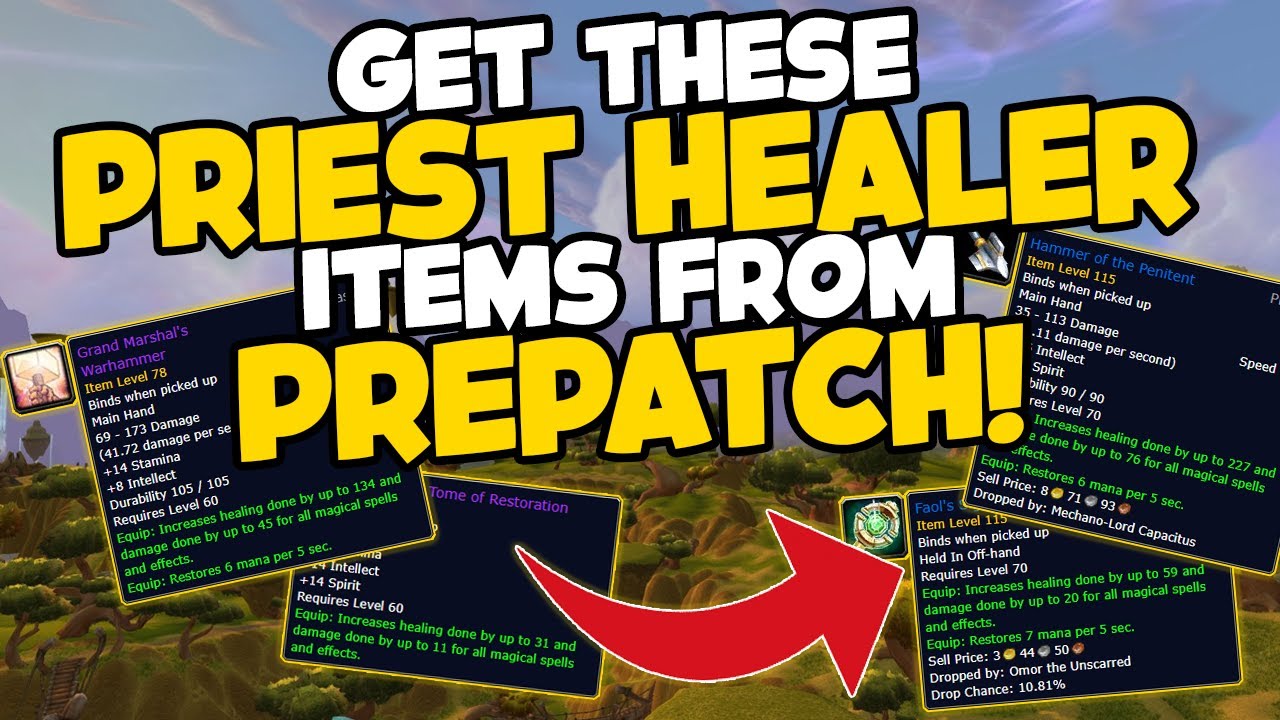 Priest Healing PvP Gear in TBC Classic Prepatch that lasts until Pre Raid BiS (Prep Guide)
