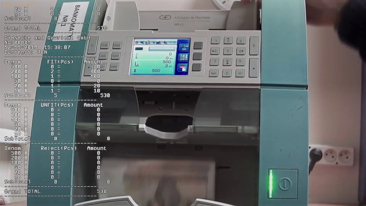Giesecke & Devrient sorter osd monitoring.