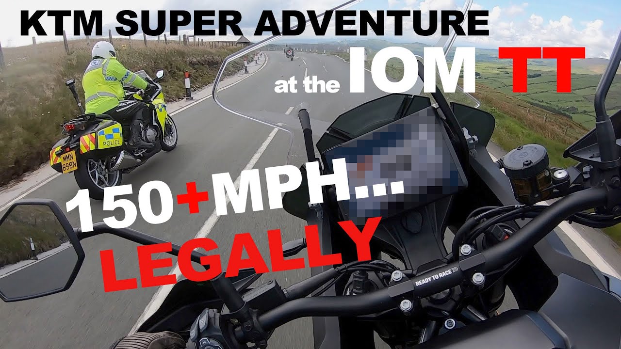 FLAT OUT!!! KTM 1290 SUPER ADVENTURE ON THE ISLE OF MAN 150+MPH