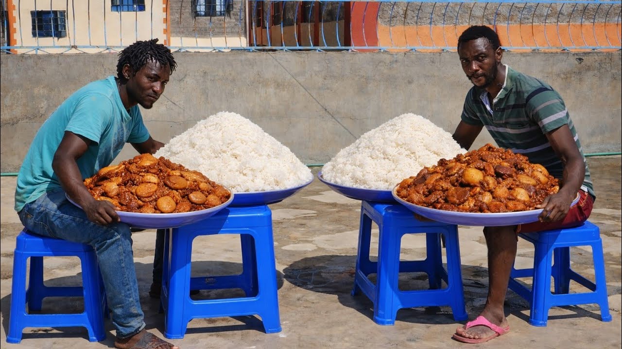 EATING COMPETITION FIRST TO FINISH 4KG RICE AND MEAT WINS 30,000