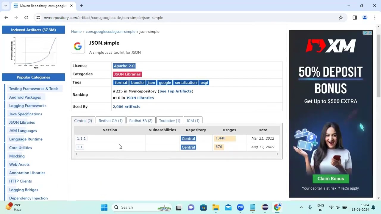 Create a maven projects with all dependencies required for the application in CI/CD pipeline.