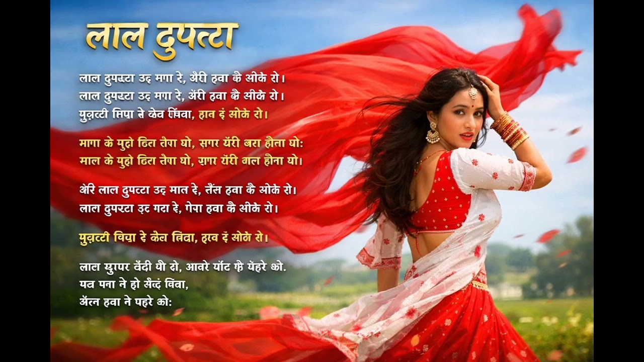 लाल दुपट्टा उड़ गया रे ❤️ | Romantic Hindi Song | Red Dupatta Love Story | 🥰💔❤️