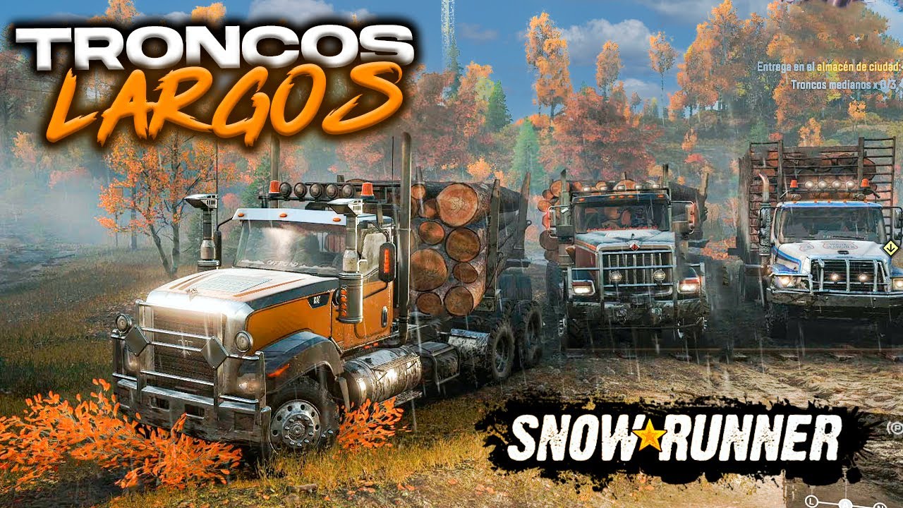 ¡TRANSPORTE DE TRONCOS LARGOS Y PESADOS POR TROCHA! Snow Runner #5