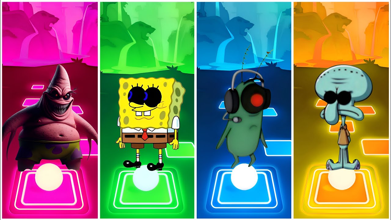 PATRICK EXE VS SPONGEBOB EXE VS PLANKTON EXE VS SQUIDWARD EXE | TILES HOP