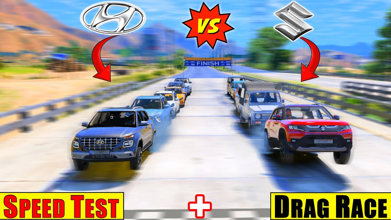 GTA 5 : Suzuki Cars Vs Hyundai Cars Top Speed + Drag Race in GTA 5