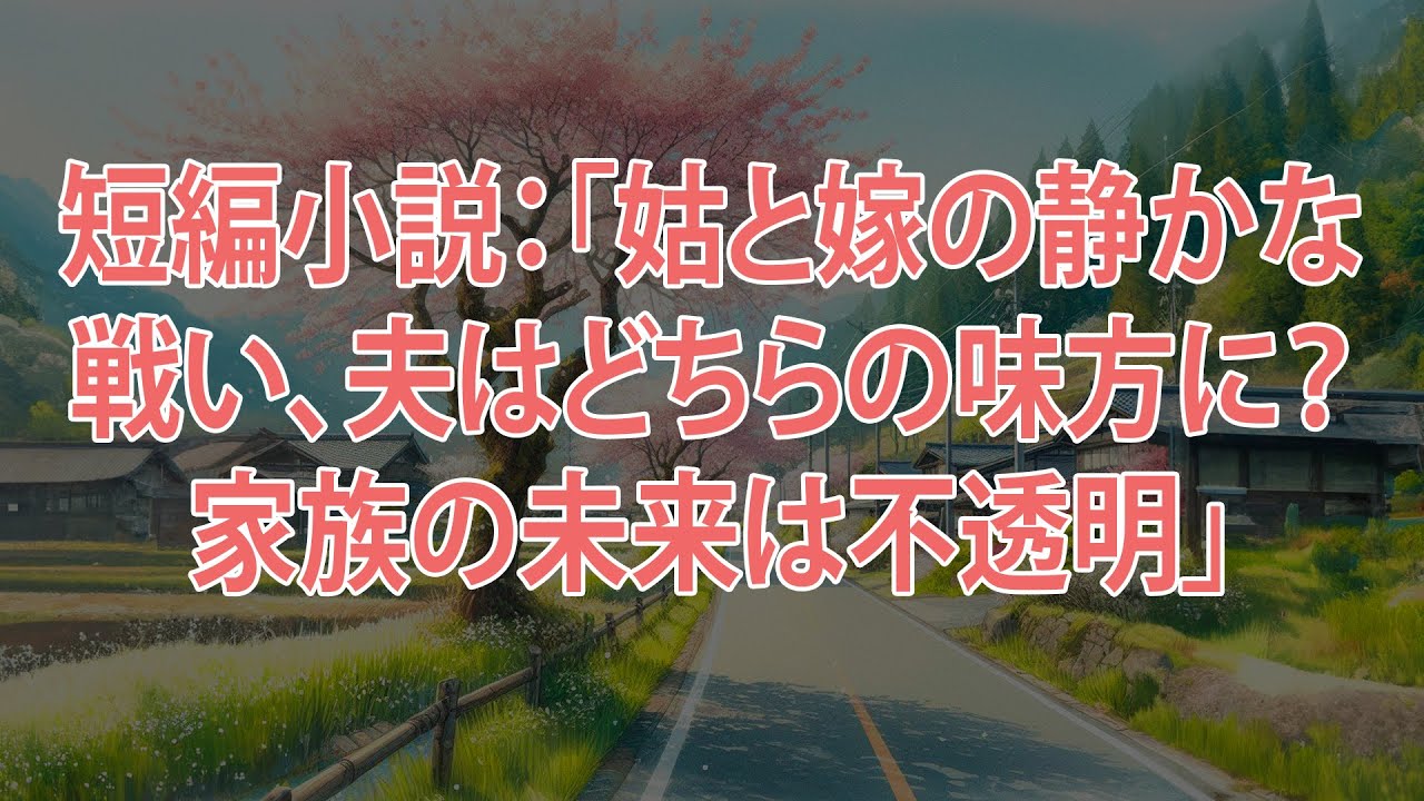 短編小説：「姑と嫁の静かな戦い、夫はどちらの味方に？家族の未来は不透明」