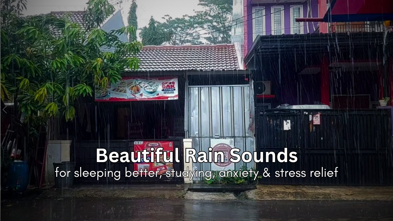 1 hour 30 minutes rain sounds for sleeping, studying, anxiety and stress relief