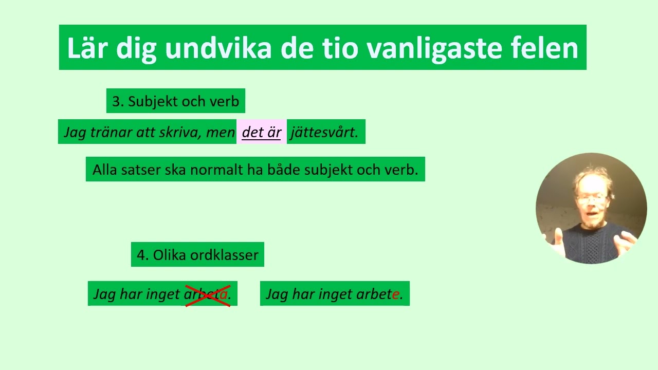 Tio vanliga fel
