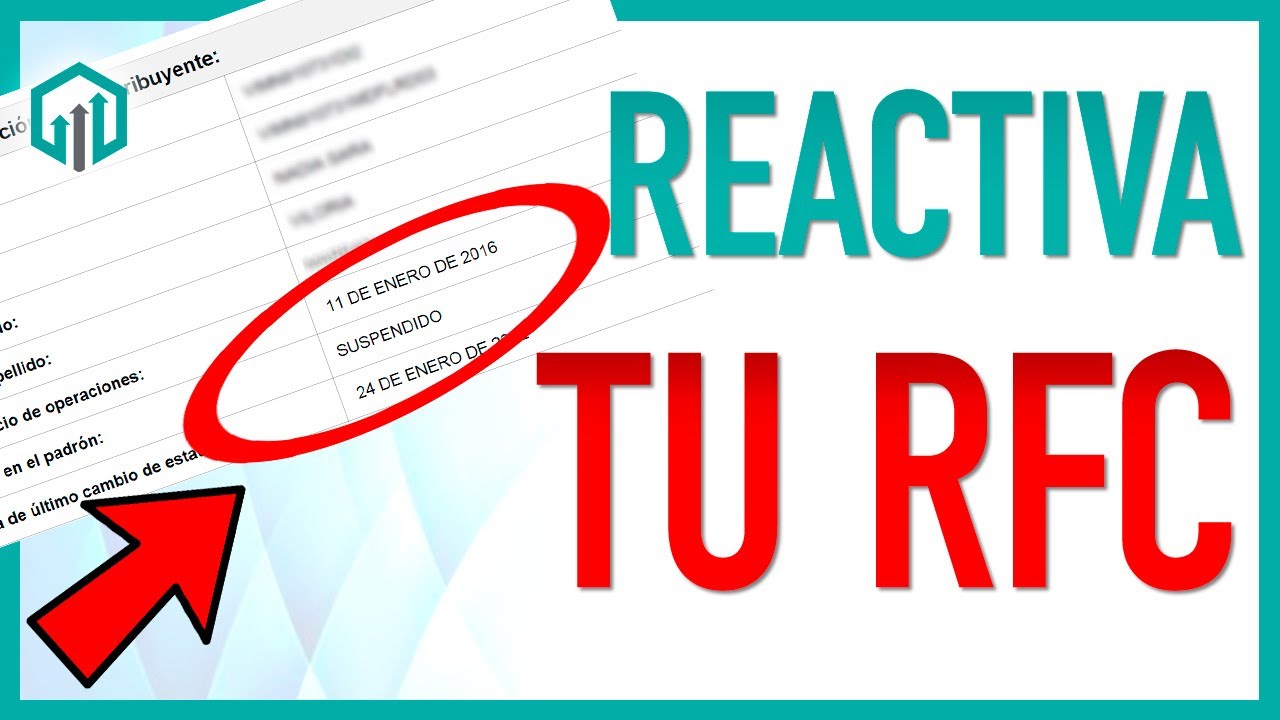 C&Oacute;MO REACTIVAR MI RFC SI ESTOY COMO SUSPENDIDO | B&Aacute;SICOS DEL SAT | CURSO DEL #SAT