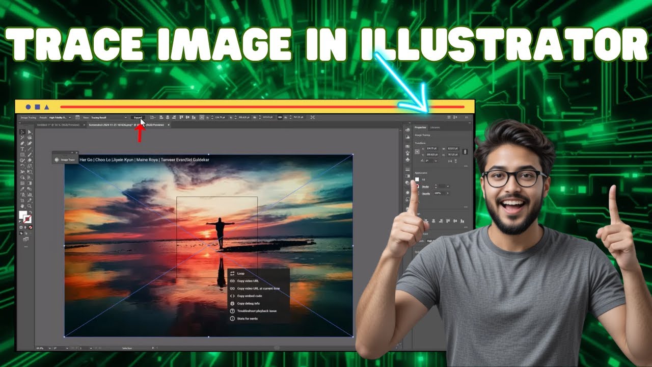 Как обвести изображение в Adobe Illustrator | Преобразование в векторный формат (2025)