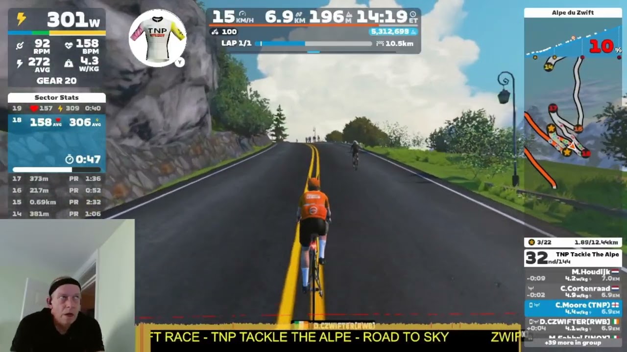 Zwift Race   TNP Tackle The Alpe   Road To Sky