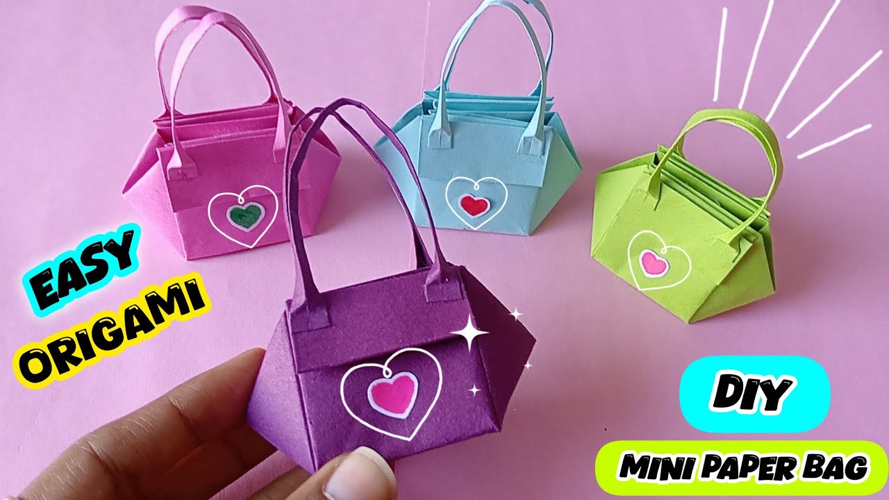 How To Make Mini Paper Bag In 2 Minutes ! 🕑| Easy Origami Paper Craft 👛✨