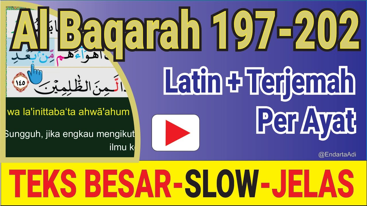 Al Baqarah ayat 197-202 | Belajar Ngaji Pemula Tajwid Latin Terjemah Jelas