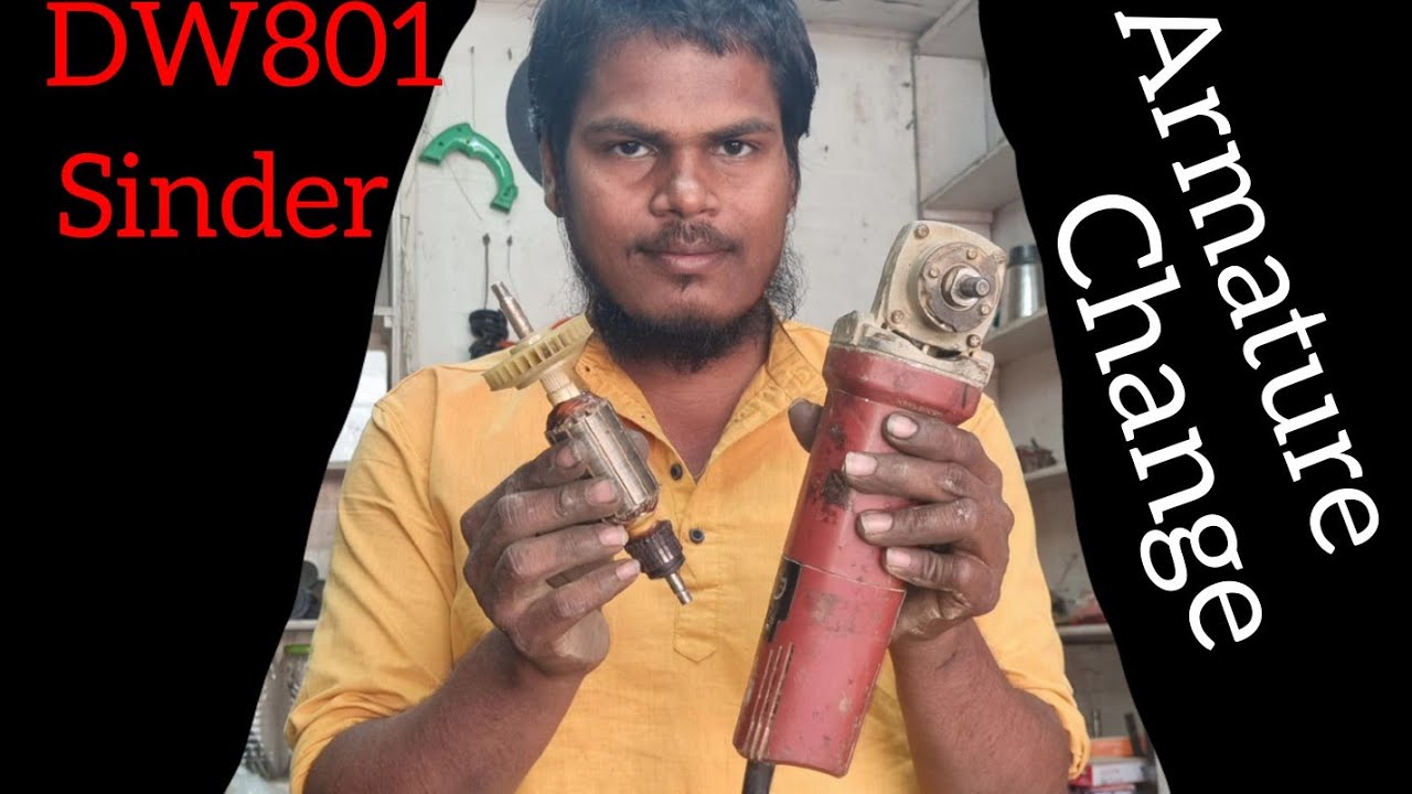 how to change a armature in engle grinder. dw801 E grinder armature change. dw801machine