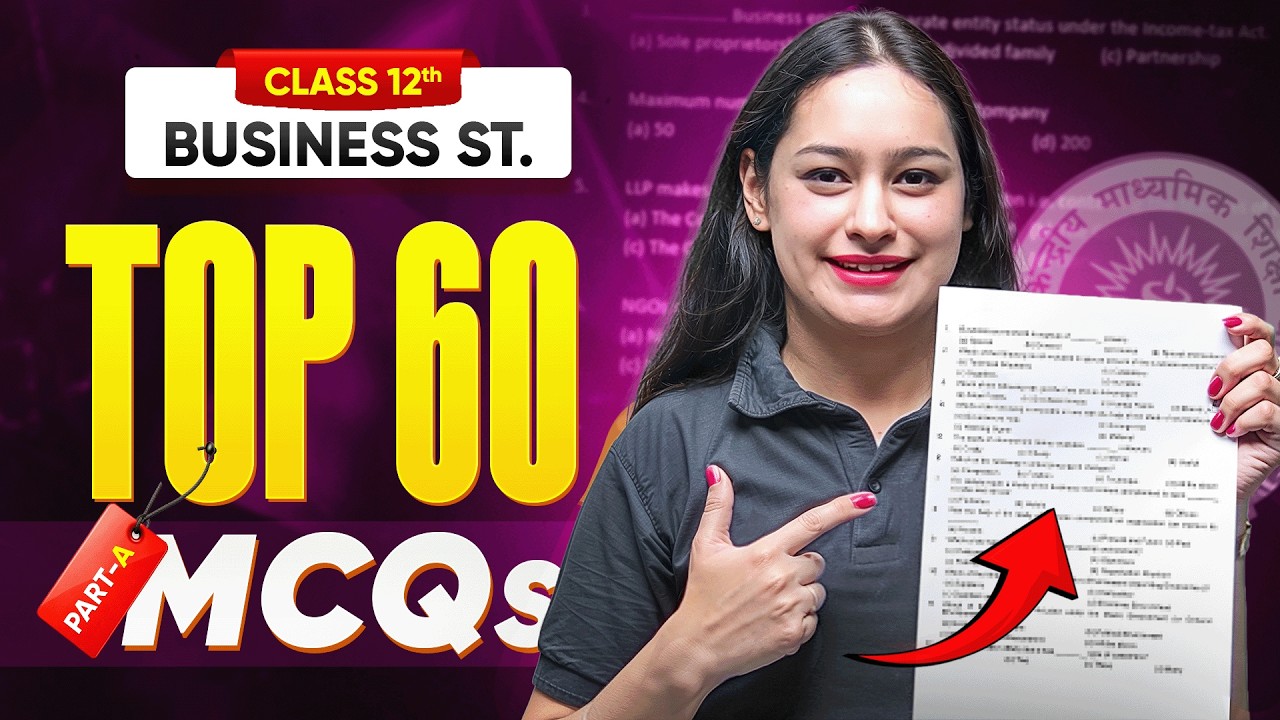 Class 12th Business Studies  (Part A) -  Top 60 MCQs | Board Exam 2025-26