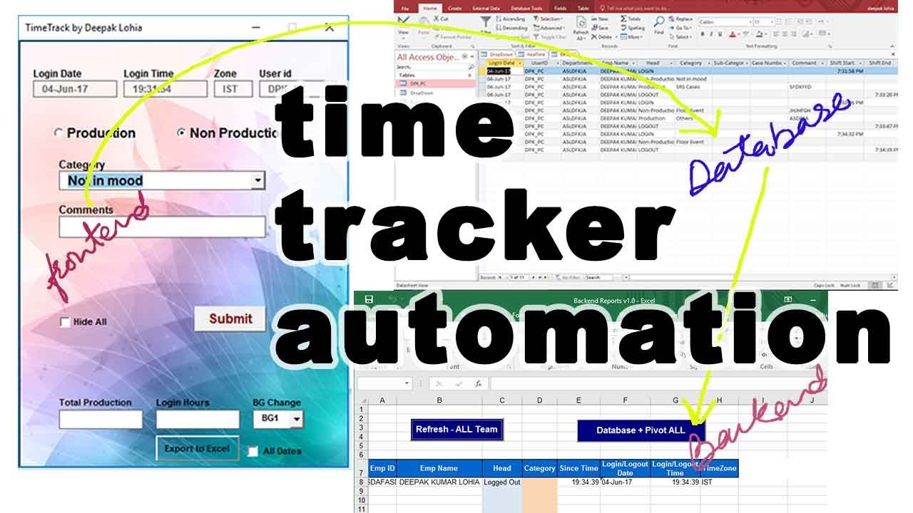time tracker tool - attendance tracker - real time tracking - vbatip#24