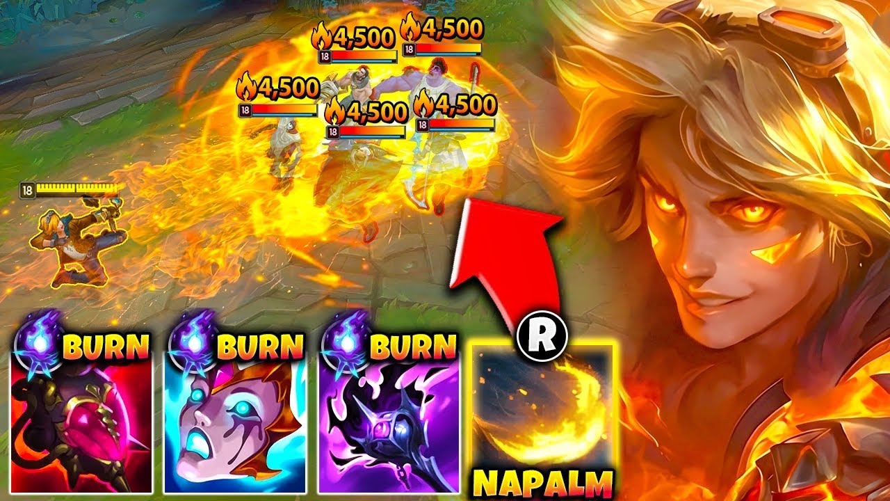 Ezreal but I shoot literal fireballs that burn your entire hp bar (SUPER BURNING ULTS)
