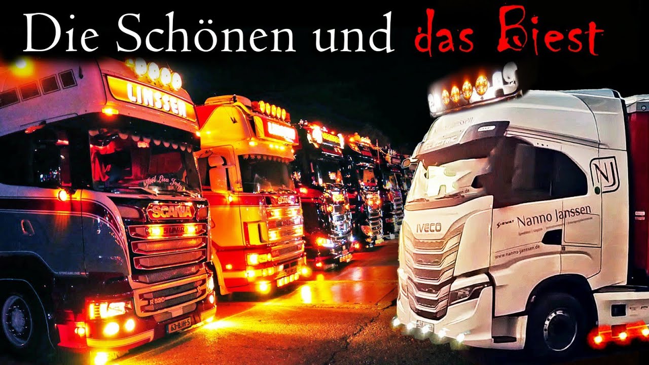 Ich fahre mit einem Elektrotruck auf ein Trucker Treffen und zeige, wer den stärksten hat