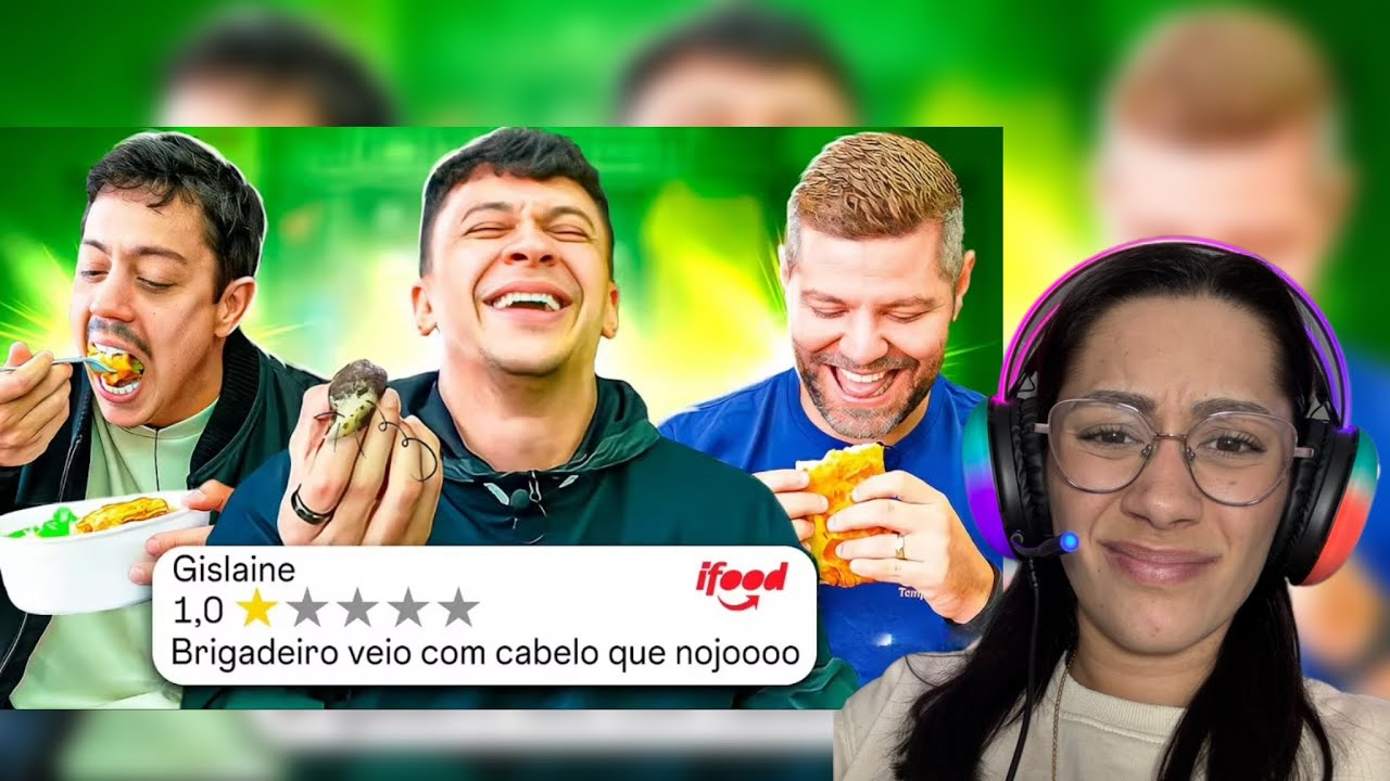 PROVAMOS AS PIORES COMIDAS DO IFOOD (a sobremesa veio peluda kkk) - React Canal Canalha