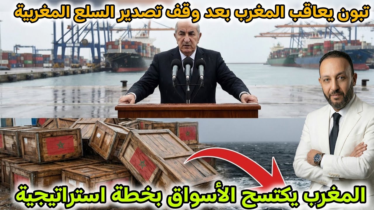 تبون يعاقب المغرب بعد قرار وقف تصدير السلع المغربية، و المغرب يرد بخطة استراتيجية و يكتسح الأسواق
