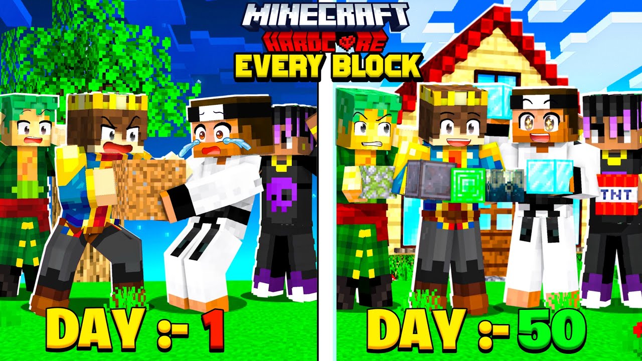 100 Days In Minecraft Hardcore COLLECTING EVERY BLOCK 😰